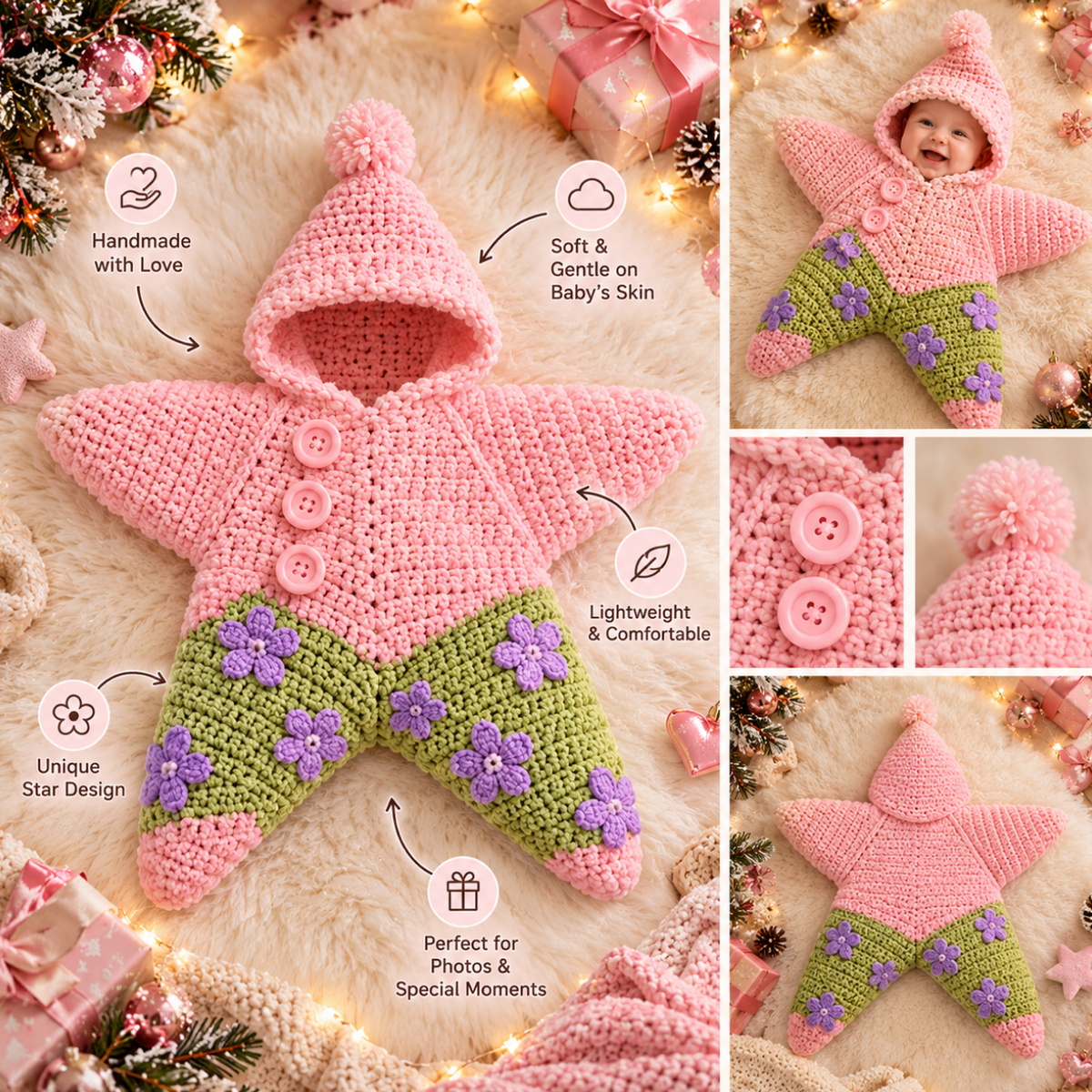 Baby Zuly Star Crochet Kit – Make Your Baby's Christmas Star Bodysuit